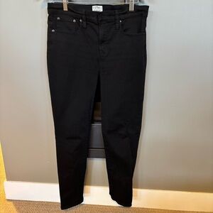 J Crew 9” High-Rise Toothpick Black Jeans - size 30​